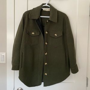 RD style dark olive shacket